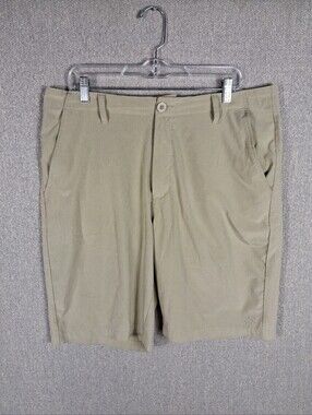 Dixxon Flannel Co. Shorts Mens 36 Khaki Hybrid Stretch Flat Front Performance